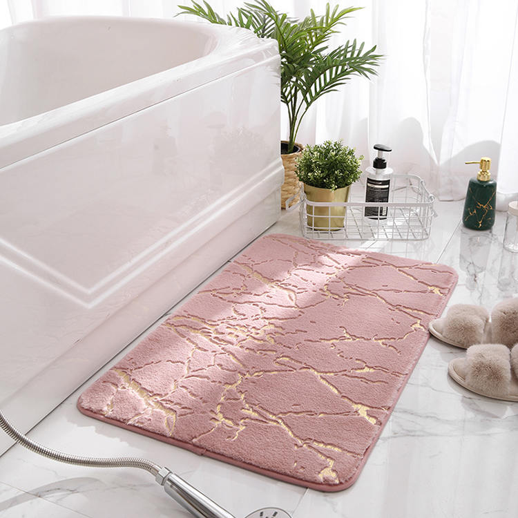 Faux kaninpäls+guldfolie badmatta