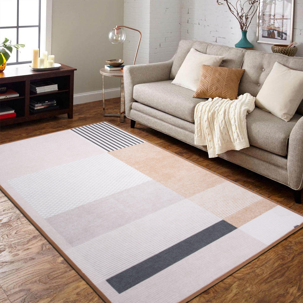 Chenille 3# Tryckt matta med anti -slipprickar stöd