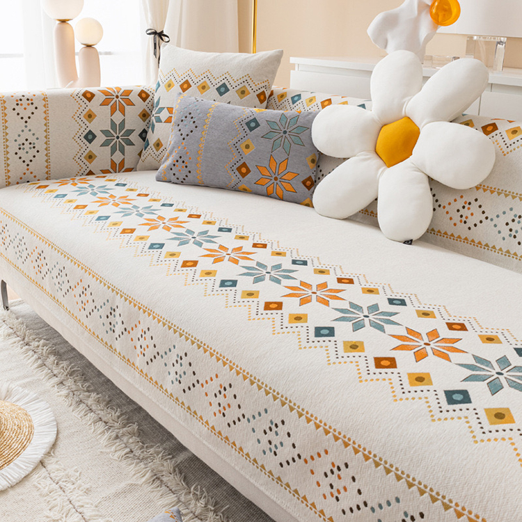 Blomma tryckt chenille -soffa