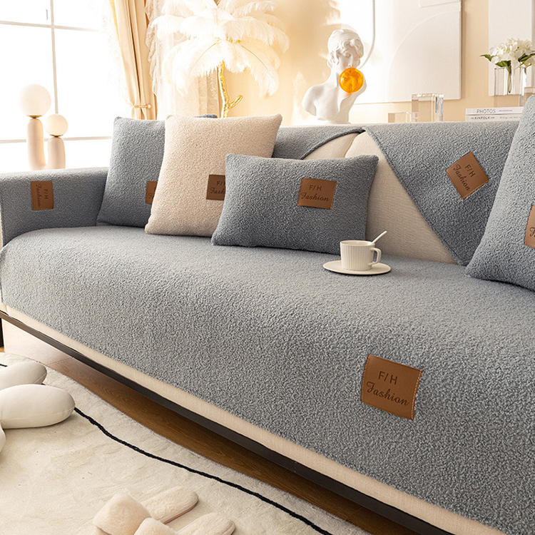 Teddy Fleece Solid Soffa Cover